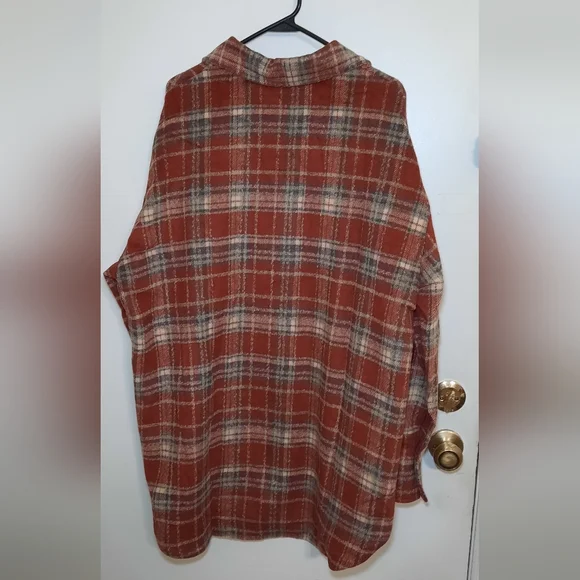 Oversized Button Up Polyester Wool Blend Shacket Coat Size Xl. - Picture 5 of 17